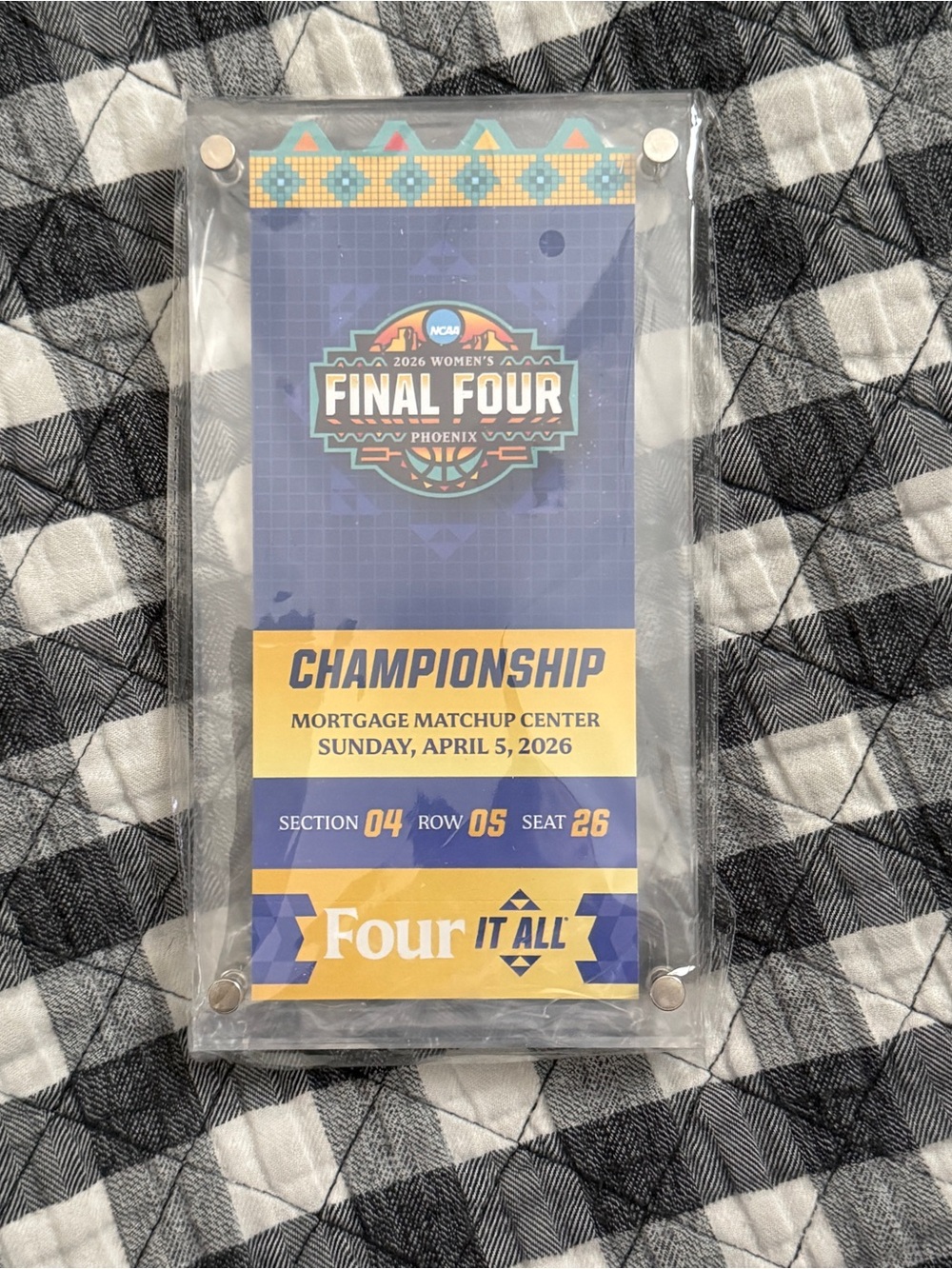 NCAA Womens Final Four 2026 Championship Commemorative Ticket - UCLA Memorabilia